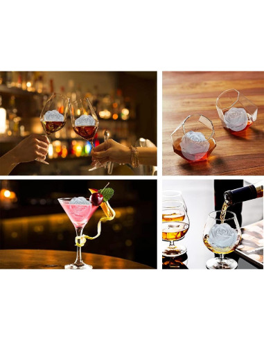 Bandeja de Hielo en Forma de Rosa CAMKYDE 6.35 cm 4 Cavidades