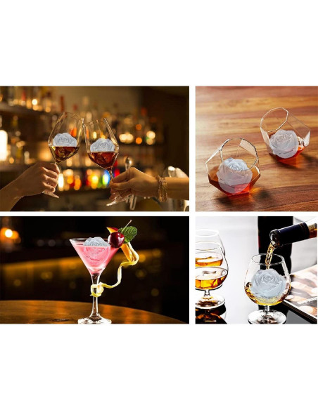 Bandeja de Hielo en Forma de Rosa CAMKYDE 6.35 cm 4 Cavidades