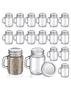 12 Tarros de Vidrio para Sal y Pimienta Tessco 120 ml
