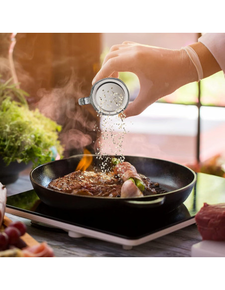 12 Tarros de Vidrio para Sal y Pimienta Tessco 120 ml