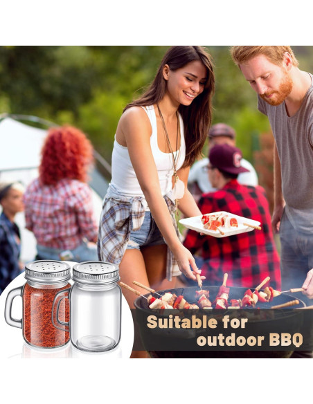 12 Tarros de Vidrio para Sal y Pimienta Tessco 120 ml