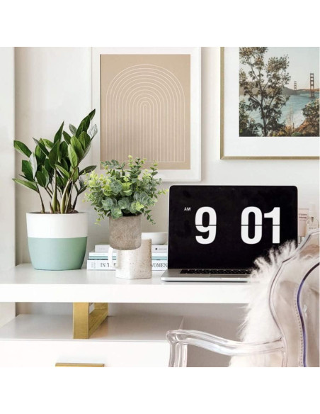 Flojery 2 Plantas Artificiales Eucalipto en Macetas Decorativas