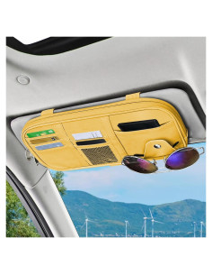 Organizador de Visera de Coche Middrivr PU Beige 29x16 cm
