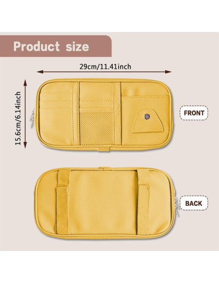 Organizador de Visera de Coche Middrivr PU Beige 29x16 cm