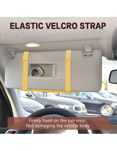 Organizador de Visera de Coche Middrivr PU Beige 29x16 cm