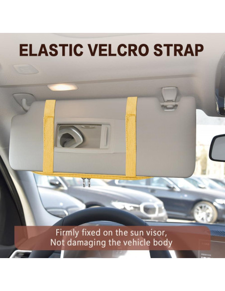 Organizador de Visera de Coche Middrivr PU Beige 29x16 cm