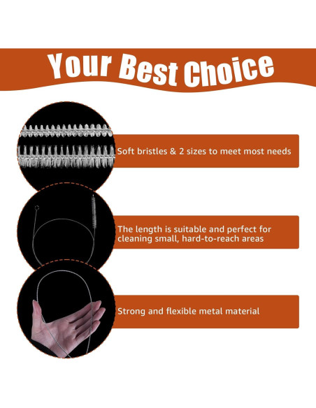 Cepillo Limpiador de Tubos 2PCS Imaictuu 99 cm Nylon Acero Inoxidable