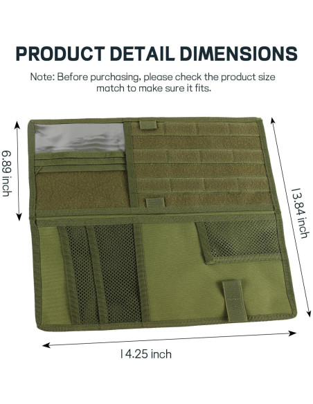 Organizador de Visera de Coche Ongfuwu Verde Militar 10 Compartimentos