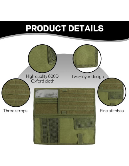Organizador de Visera de Coche Ongfuwu Verde Militar 10 Compartimentos