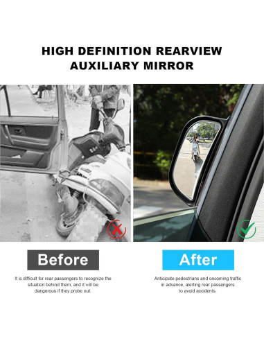 Espejo Retrovisor Ajustable Sylvil 2 PCS Convexo Negro