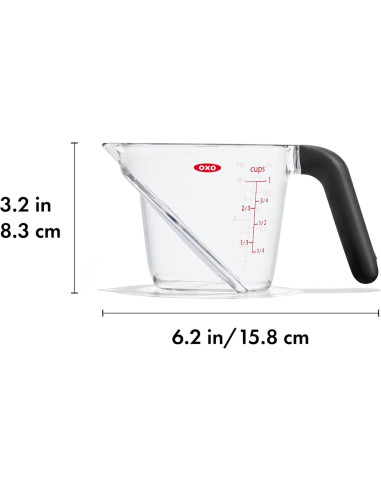 Taza Medidora Angulada OXO 1 Taza 236.6 ml Transparente