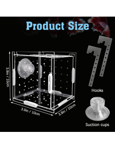 Caja de Aislamiento de Cría de Acrílico Hamiledyi 9.9x9.9 cm 2