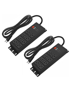 Regleta de Potencia CCCEI 20A 8 Salidas 4FT Negra con Protección