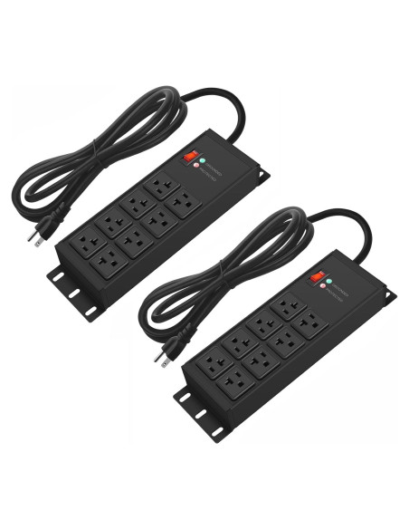 Regleta de Potencia CCCEI 20A 8 Salidas 4FT Negra con Protección