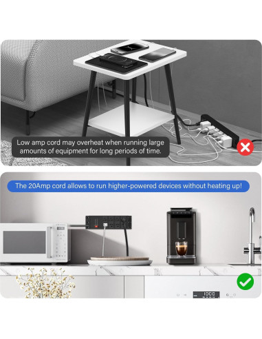 Regleta de Potencia CCCEI 20A 8 Salidas 4FT Negra con Protección