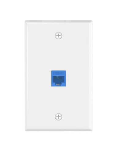 Placa de Pared Ethernet VCE 1 Puerto CAT6 Azul UL