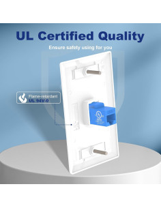 Placa de Pared Ethernet VCE 1 Puerto CAT6 Azul UL 2