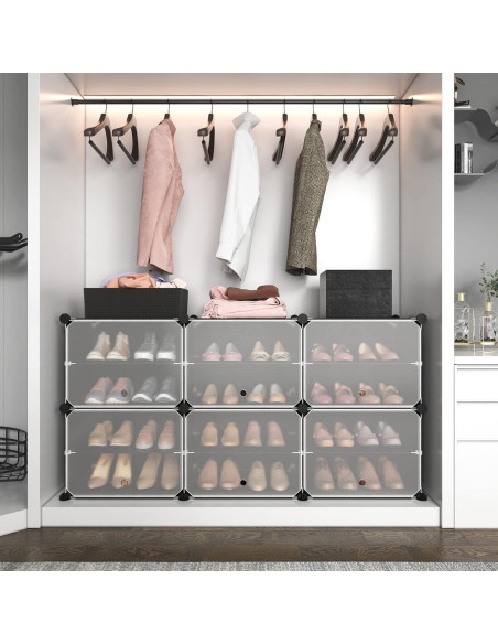 Organizador de Zapatos ROJASOP 6 Niveles para 24 Pares Negro