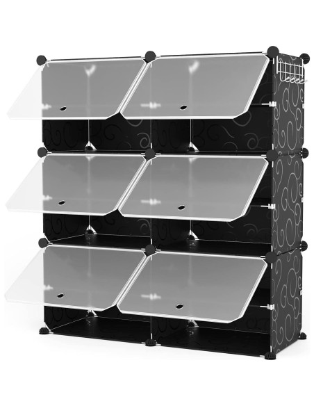 Organizador de Zapatos ROJASOP 6 Niveles para 24 Pares Negro