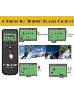Control Remoto Inalámbrico PHOLSY para Canon, Fuji y Olympus 2