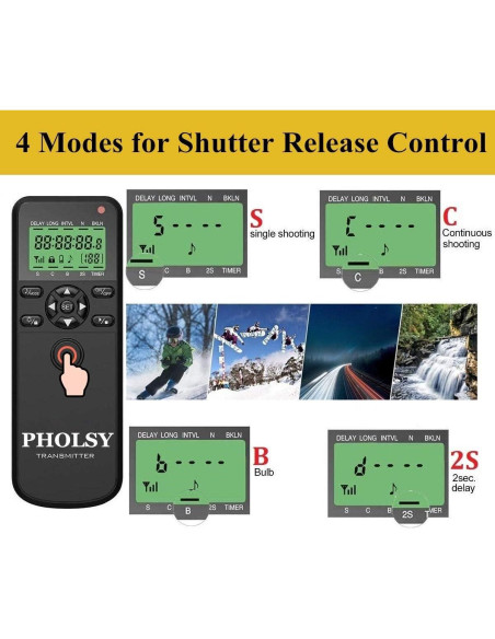 Control Remoto Inalámbrico PHOLSY para Canon, Fuji y Olympus