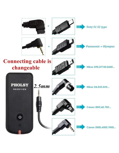 Control Remoto Inalámbrico PHOLSY para Canon, Fuji y Olympus