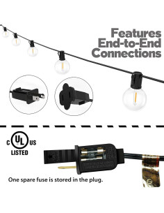 Luces de Cadena LED Lampat 25 Bombillas 7.62 m G40 Interior/Exterior 2