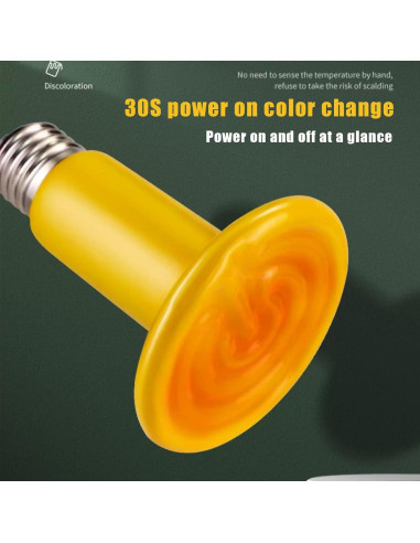 Lámpara de Calor Cerámica JZNCHP 75W para Reptiles y Pollos