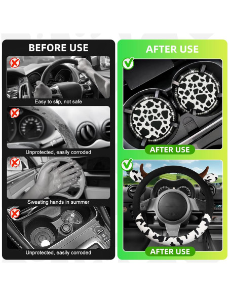 Funda de Volante de Piel de Vaca SuperKaKa + 2 Posavasos