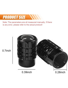 4 Tapones de Válvula de Neumático LHDOS Aluminio Negro 2