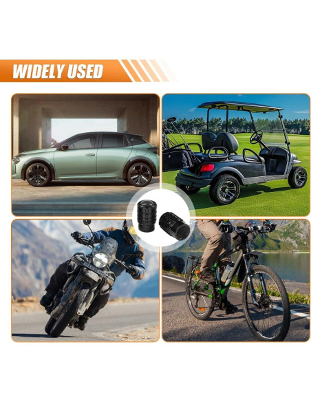 4 Tapones de Válvula de Neumático LHDOS Aluminio Negro