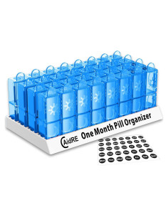 Organizador de Pastillas Mensual CAidRE Azul 31 Días AM/PM