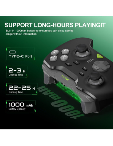 Controlador Inalámbrico PXN P5 para PC y Switch - Negro