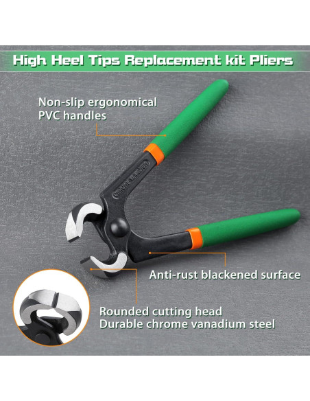 Kit de Reparación de Tacones Altos LEONTOOL con Alicates y 24 Puntas