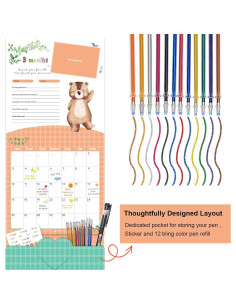 Calendario del Primer Año del Bebé Monking con Stickers 2