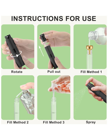 Beieverluck 15 Piezas Atomizadores de Perfume 8ml Portátiles