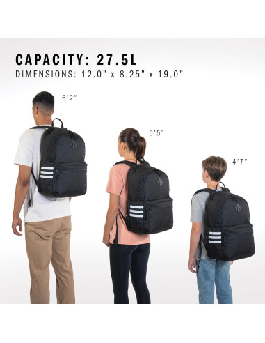 Mochila clásica adidas 3-Stripe unisex con funda para laptop