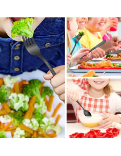 Set de Cubiertos para Niños LIANYU 12 Piezas Acero Inoxidable Negro 2