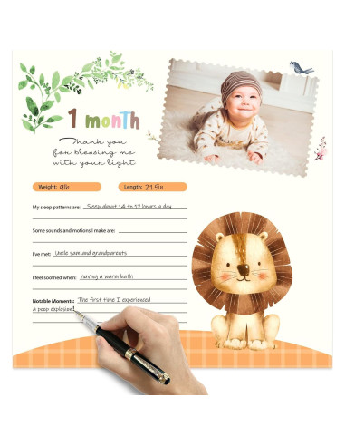 Calendario del Primer Año del Bebé Monking con Stickers