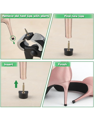 Kit de Reparación de Tacones Altos LEONTOOL con Alicates y 24 Puntas