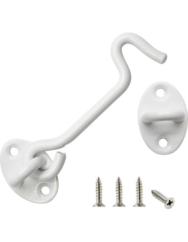 Paquete de 2 Ganchos y Ojos de Privacidad Kyuionty 10 cm Acero Inoxidable Blanco