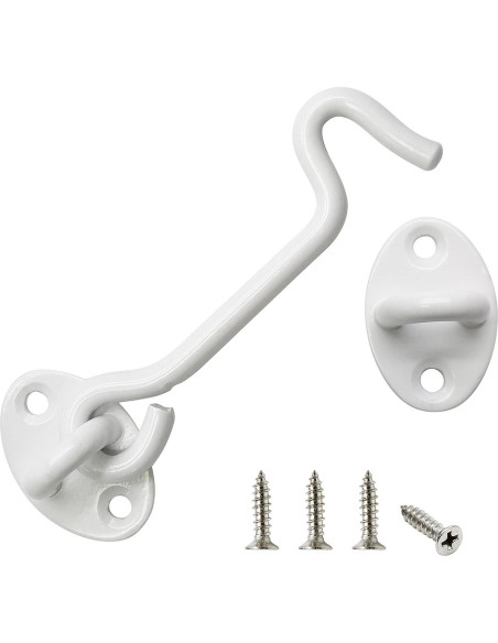 Paquete de 2 Ganchos y Ojos de Privacidad Kyuionty 10 cm Acero Inoxidable Blanco