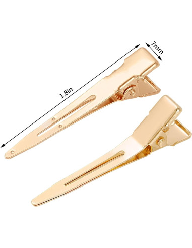 50 Clips de Rizo de Cocodrilo Dorados Bantoye 4.5cm Accesorios