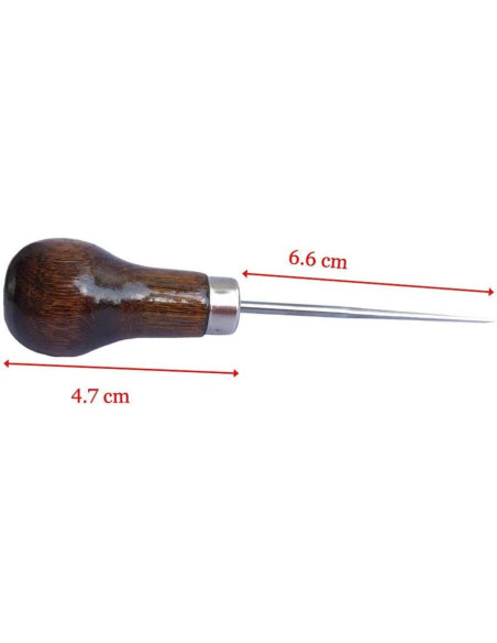Awl de Mango de Madera ZLKSKER - Paquete de 2 para Perforar Cuero