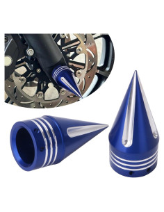 Cubiertas de Tuerca de Eje Delantero TDZ Azul 9.14 cm para Harley