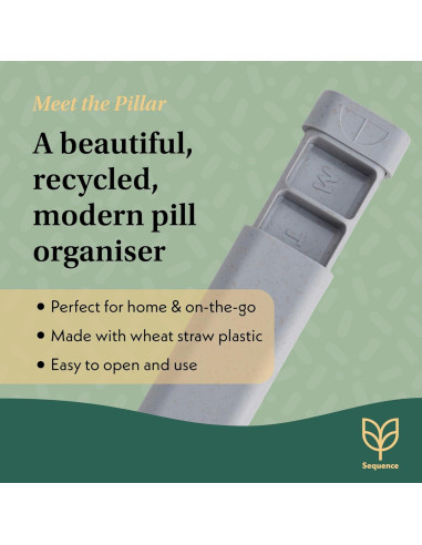 Organizador de Pastillas Pilar Secuencia 7 Días Libre de BPA Gris Frío