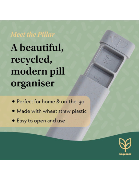 Organizador de Pastillas Pilar Secuencia 7 Días Libre de BPA Gris Frío