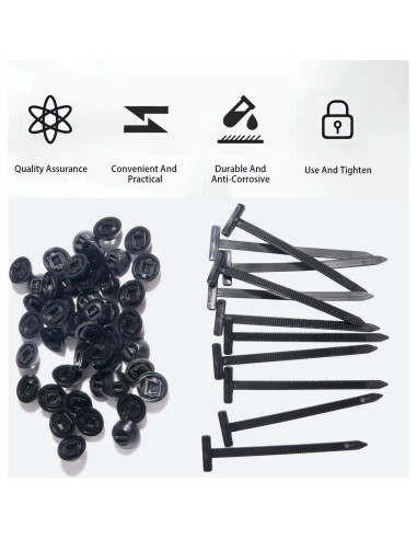 Bridas de Nylon TOOVREN 50PCS Auto-Bloqueo Resistentes UV
