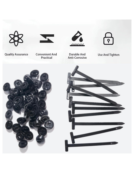 Bridas de Nylon TOOVREN 50PCS Auto-Bloqueo Resistentes UV