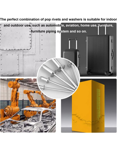 Kit de Remaches de Acero Inoxidable 600 Pcs smseace 9 Tamaños